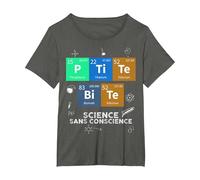 Chimie Petite Bite Science sans Conscience Sarcasme Elément T-Shirt, Femme Grandes Tailles, Asphalte, 5X