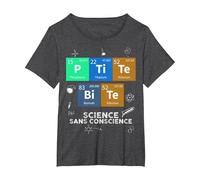 Chimie Petite Bite Science sans Conscience Sarcasme Elément T-Shirt, Femme Grandes Tailles, Chiné Foncé, 2X