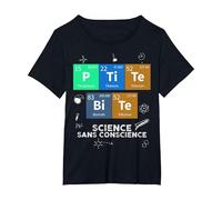 Chimie Petite Bite Science sans Conscience Sarcasme Elément T-Shirt, Femme Grandes Tailles, Noir, 6X