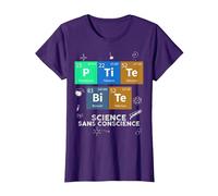 Chimie Petite Bite Science sans Conscience Sarcasme Elément T-Shirt, Femme, Violet, 3XL