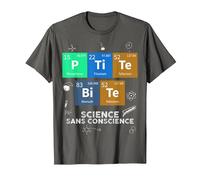 Chimie Petite Bite Science sans Conscience Sarcasme Elément T-Shirt, Homme, Asphalte, L