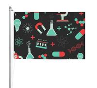 Chimie verte et modèles scientifiques,Drapeau de jardin, bannière décorative, drapeau double face, 2 x 3 pieds, pour extérieur et intérieur