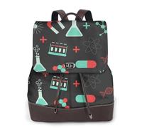 Chimie verte et modèles scientifiques,Sac à dos imperméable pour femme, sac à dos de voyage léger en cuir PU tendance