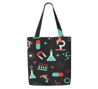 Chimie verte et modèles scientifiques，Sacs d'épicerie réutilisables, sacs fourre-tout de grande capacité, sac à bandoulière en toile