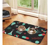 Chimie Verte et modèles scientifiques,Tapis d'alimentation pour Animaux de Compagnie, Sets de Table en Cuir PU pour Chats et Chiens,40x60cm