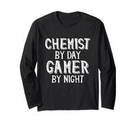 Chimiste by Day Gamer by Night Doctorat Diplômé Chimie Manche Longue