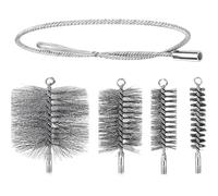 Chimney Brush - Boiler Tube Brush Set | Heating Boiler Brushes | Chimneys and Duct Cleaning Brushes | Pipe Wire Brushês for Chimney Cleaning Complete Wire Sweep Cleaner Kit Fireproof for Fireplace As