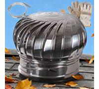 Chimney Spinner Cowl Stainless Steel 201, Stainless Steel Spinner Anti Downdraught Chimney Cowl 4.3in 7.8in 9.8in，with Rotating Cap Ventilation Pipe Fit for Flue Pipe(6.2in)