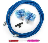 Chimney Sweeping Pellet Stove Kit,Cleaning Kit for Pellet Stoves with Flexible Extension 3 Metres and 90° Elbow,2 Standard Nylon Brushes 80 mm and 100 mm (3 M)