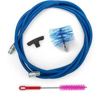 Chimney Sweeping Pellet Stove Kit,Cleaning Kit for Pellet Stoves with Flexible Extension 3 Metres and 90° Elbow,1 Standard Nylon Brush 80 mm (3 M)