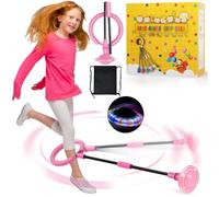 chimoo Anneau de saut d'obstacle clignotant pour enfants - Ballon de saut pliable - Avec roue lumineuse violette - Ballon de saut clignotant - Pour filles de 6, 7, 8, 9 et 10 ans
