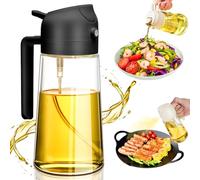 chimoo Spray Huile Cuisine,2 In 1 Vaporisateur Huile 470ml Pulverisateur Huile Cuisine Peut Vaporiser De L'Huile et Verser de L'huile Verre Bouteille Huile pour Griller,Cuisiner,Cuire au Four