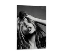 CHIMOSHEJI Kate Moss Poster noir et blanc, poster décoratif pour chambre à coucher, 20 x 30 cm, style cadre