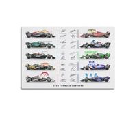 CHIMOSHEJI Poster dédicacé avec autographe des conducteurs de F1 2024 - Art mural décoratif pour chambre à coucher - 30 x 45 cm - Sans cadre