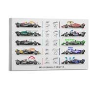 CHIMOSHEJI Poster dédicacé avec autographe des conducteurs de F1 2024 - Décoration murale pour chambre à coucher - 20 x 30 cm - Style cadre