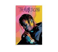 CHIMOSHEJI Travis Poster Scott Art Poster de rap américain - Décoration murale pour chambre à coucher - 40 x 60 cm - Style sans cadre