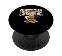 Chimpantea Buveur de thé Chimpanzé Singe Chimpanzé PopSockets PopGrip Adhésif