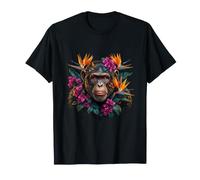 Chimpanzé aux Fleurs de l'oiseau du Paradis T-Shirt