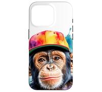 Chimpanzé Casquette Snapback Singe Drôle Animaux Imprimé Coque pour iPhone 16 Pro