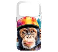 Chimpanzé Casquette Snapback Singe Drôle Animaux Imprimé Coque pour iPhone 17 Pro