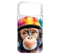 Chimpanzé Casquette Snapback Singe Drôle Animaux Imprimé Coque pour iPhone 17 Pro Max