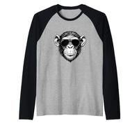 Chimpanzé drôle avec des Lunettes de Soleil aviateur Dicton Manche Raglan