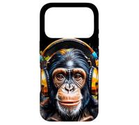 Chimpanzé Écouteurs Singe Drôles Animaux Motif Imprimé Coque pour iPhone 17 Pro