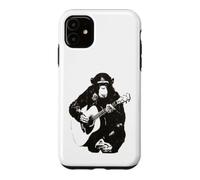 Chimpanzé Jouant de la Guitare Design - Funny Music Monkey Art Coque pour iPhone 11