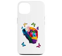Chimpanzé Singe coloré Chimpanzé Fleur Papillons Coque pour iPhone 13