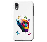 Chimpanzé Singe coloré Chimpanzé Fleur Papillons Coque pour iPhone XR