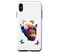Chimpanzé Singe coloré Chimpanzé Fleur Papillons Coque pour iPhone XS Max
