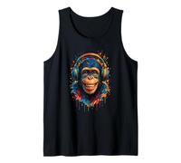 Chimpanzé souriant Dripping Art Musique Tenue Singe Débardeur