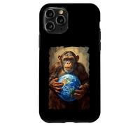 Chimpanzé Tenant la Terre Planète Monde Primate Singe Coque pour iPhone 11 Pro