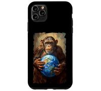 Chimpanzé Tenant la Terre Planète Monde Primate Singe Coque pour iPhone 11 Pro Max