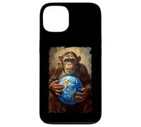 Chimpanzé Tenant la Terre Planète Monde Primate Singe Coque pour iPhone 13