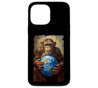 Chimpanzé Tenant la Terre Planète Monde Primate Singe Coque pour iPhone 13 Pro Max