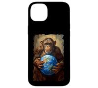 Chimpanzé Tenant la Terre Planète Monde Primate Singe Coque pour iPhone 14 Plus