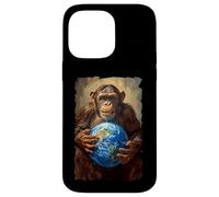 Chimpanzé Tenant la Terre Planète Monde Primate Singe Coque pour iPhone 14 Pro Max