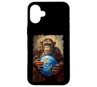 Chimpanzé Tenant la Terre Planète Monde Primate Singe Coque pour iPhone 16 Plus