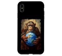 Chimpanzé Tenant la Terre Planète Monde Primate Singe Coque pour iPhone XS Max