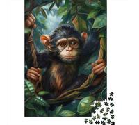 Chimpanzee Baby Jungle 1000 Pieces for Adults Chimpanzee in Tree Fun and Challenging Family Game Great Gift 38x26cm 1000pcs