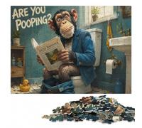 Chimpanzee in a Suit Asking a Question Puzzle en Bois, 500 pièces | Un loisir manuel à la maison - une organisation plus simple des pièces seul ou à plusieurs.