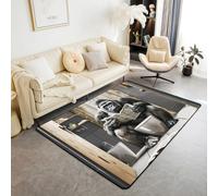 Chimpanzee Tapis d'intérieur magique pour enfants, motif journal gorille noir, tapis d'entrée pour filles et garçons, animal sauvage amusant, tapis antidérapant, décoration de salon noir et gris, 1,5