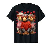 Chimpanzés Mignons avec des Lunettes de Soleil en Forme de cœur pour la Saint-Valentin T-Shirt