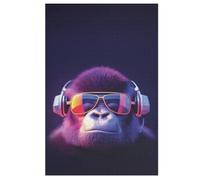 Chimpanzés Puzzle Adulte 1000 Pièces Artisanat Cadeau Famille Puzzles Jouet en Bois Cadeau Unique Décoration Intérieure 78×53cm
