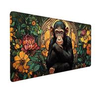 ChimpanzéS Tapis de Souris XXL 80x40cm, Tapis Souris Vert sous Main Bureau avec Bords Cousus, Imperméable Mouse Pad Base en Caoutchouc Antidérapant Surface pour Gamer, PC, Cadeau Femme -lsy2603U5