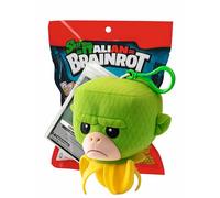 Chimpanzini Bananini Peluche 12 cm avec mousqueton + carte exclusive - Peluche officielle Skifidol Italian Brainrot, Souple et Collectionnable - Gadget de sac à dos pour enfants et fans