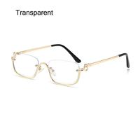 Chimsmall-Lunettes De Soleil Carrées Pour Femmes,Demi-Monture En Métal,Nuances Vintage,Lunettes Saint,Lunettes De Conducteur,Lunettes Interdites,Uv400 - Type Transparent