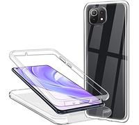 CHIMUCO Coque pour Xiaomi Mi 11 Lite 360 Degrés Protection, Transparente Souple Mince Étui en Silicone TPU Front et PC Retour Anti-Scratch Anti Choc Bumper Full Body Housse Case