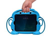 CHIN FAI Coque de protection en silicone pour iPad 2/3/4 avec poignée en forme de singe pour enfants Bleu